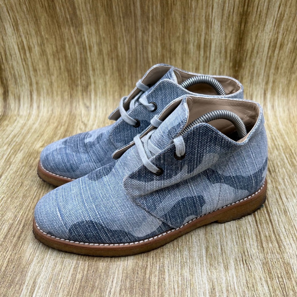 Stella McCartney Camo Canvas Desert Boots Women's Size 6 Blue Shoes 341092 - Picture 3 of 10
